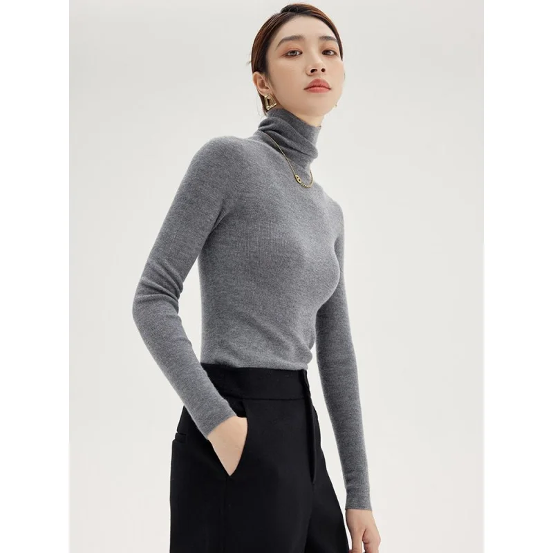 Ultra-Fine Soft Glutinous Skin-Friendly Integrated Turtleneck Worsted Cashmere Sweater Women's Pullover Bottoming Shirt Classic