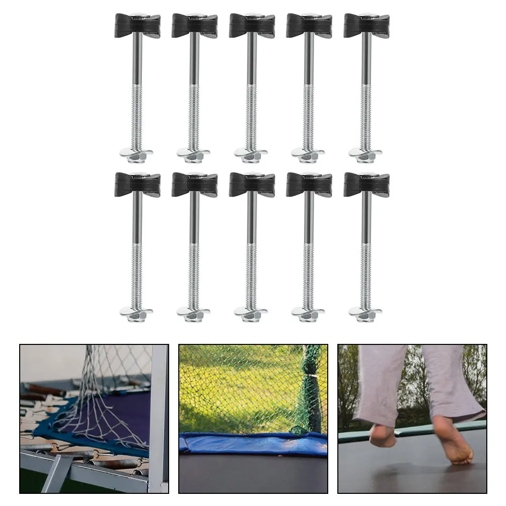 10Pcs Abrasion Resistant Iron Trampoline Screws Long Stability Screws for Safer Bouncing Anti Falling Trampoline Fixator Parts