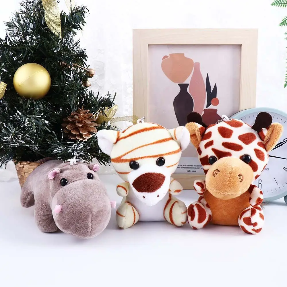 Gifts Elephant Tiger Jungle Brother Backpack Keychain Animal Plush Toy Stuffed Doll Keychain Stuffed Animal Toy Plush Keychain