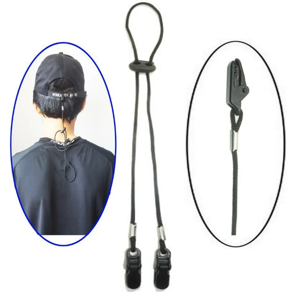 Portable Anti-lost Windproof Hat Strap with Clip Detachable Hat Chin Cord Adjustable Hat Retainer Outdoor