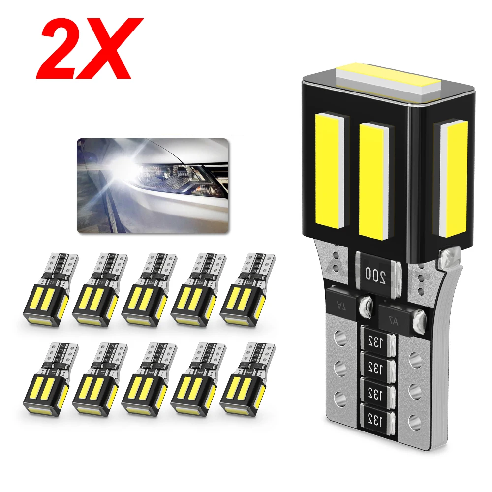 2 PCS Strong CANBUS LED Dome Light Roof Light Bulbs T10 W5W 168 12V 850LM 7020 7SMD Led Width Indication Clearance Lights