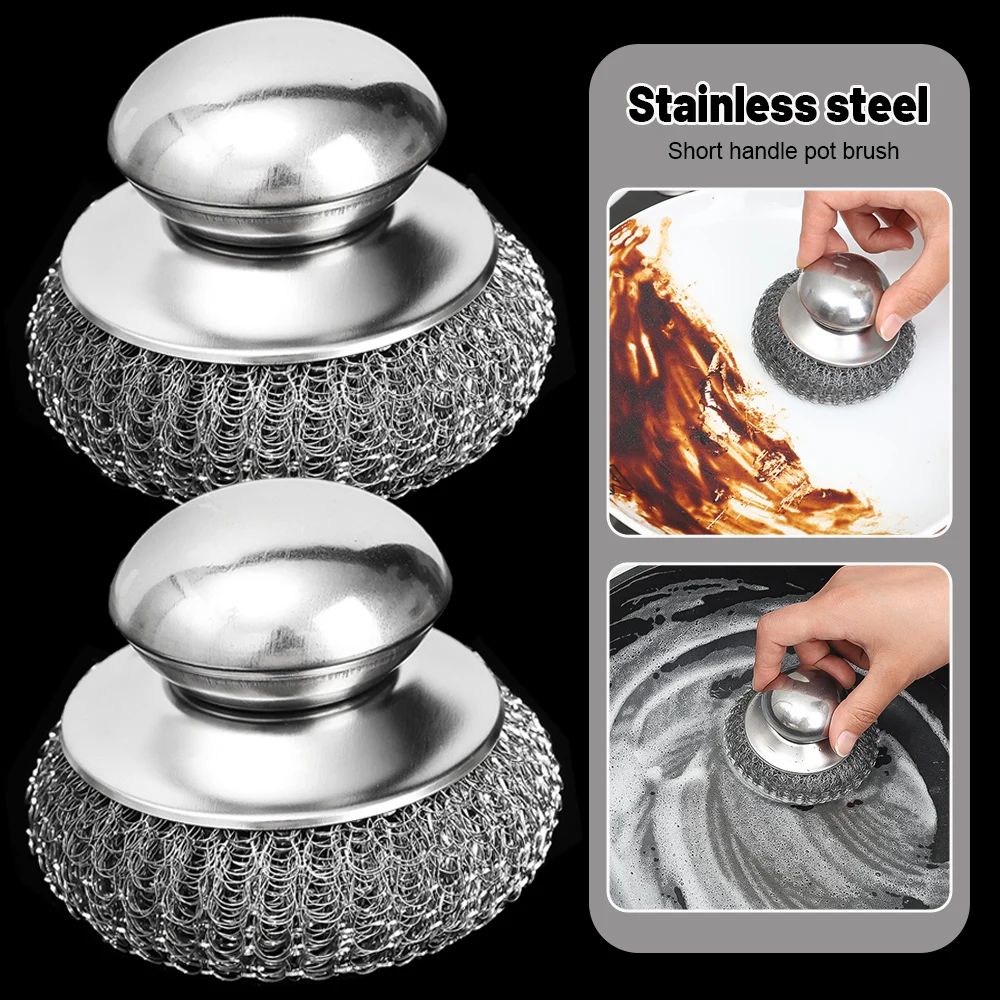 Stainless Steel Cleaner Ball Replacement Dishwashing Wire Balls For Cleaning Dishes Pots Pans Household Kitchen Cleaning Bursh