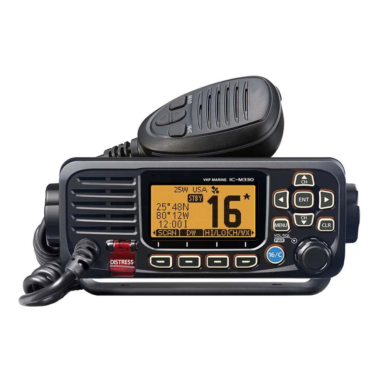 IC-M330 50W Handheld Walkie Talkie IPX7 VHF Mobile Transceiver 10KM Communication Range Vehicle Mounted Radio Marine Transceiver