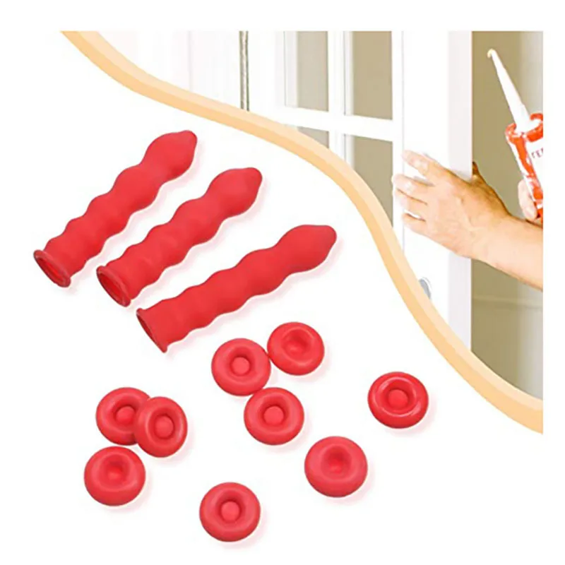 10Pcs Caulking Gun Nozzles Cap Red Caulk Saving Caulk Saver Tube Covers for Sealing Preserving Finishing Construction Tools