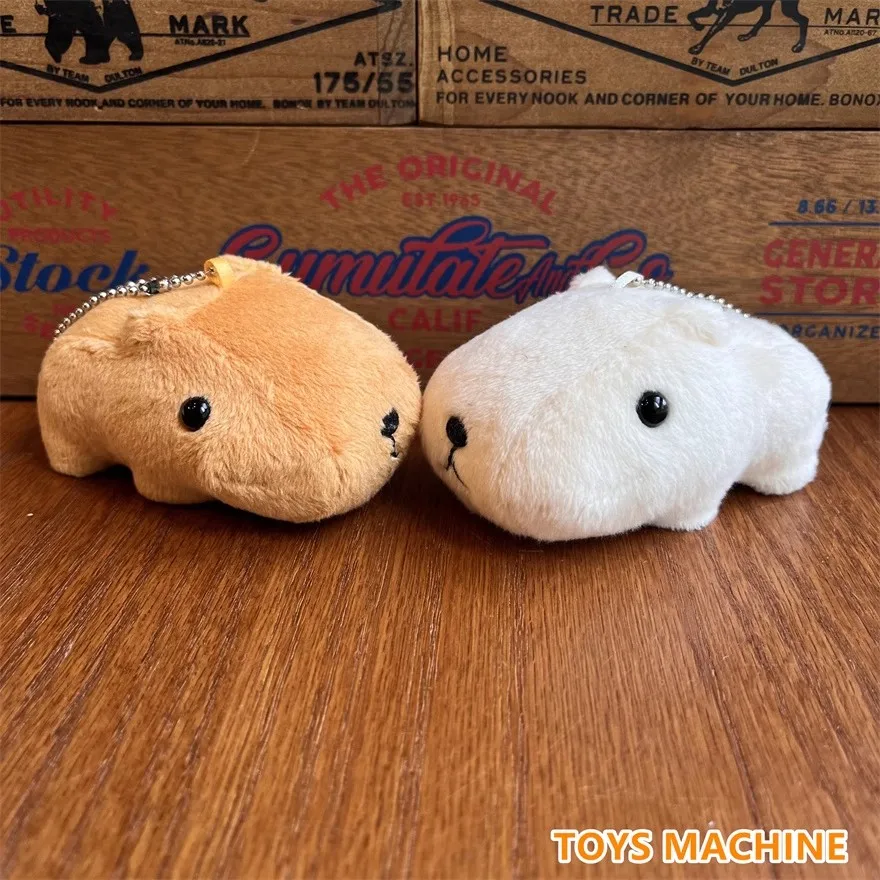 New Cute Kapibarasan Capybara Brown White Plush Key chain 10CM Small Pandent Kids Stuffed Animals Toys For Children