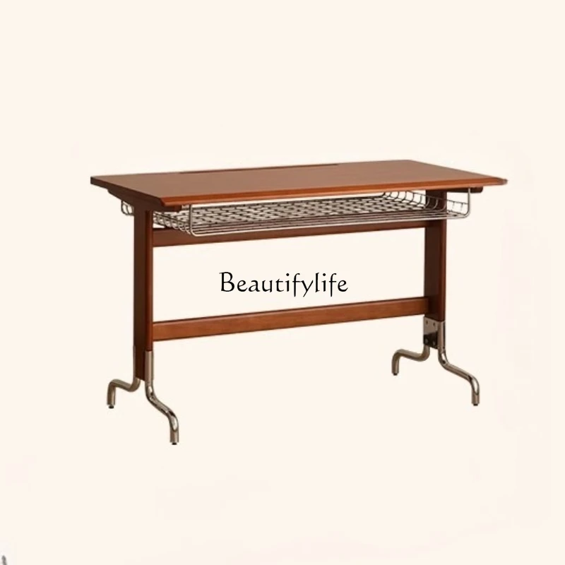 

Solid wood medieval desk retro small apartment learning home student computer desk