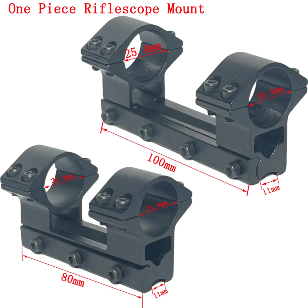 25.4mm Scope Mount 11mm Rail One Piece Hunting Riflescope Mount Airsoft Accessories ar15 Double Clamp Tactical Dovetail Rail Bas