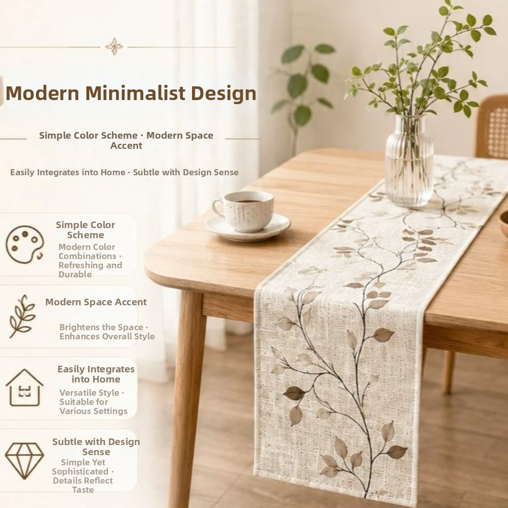 Vintage Flower Printed Table Flag Peony Floral Non-slip Dinning Table Runner Stain-resistant Rectangular Cabinet Cover Towel