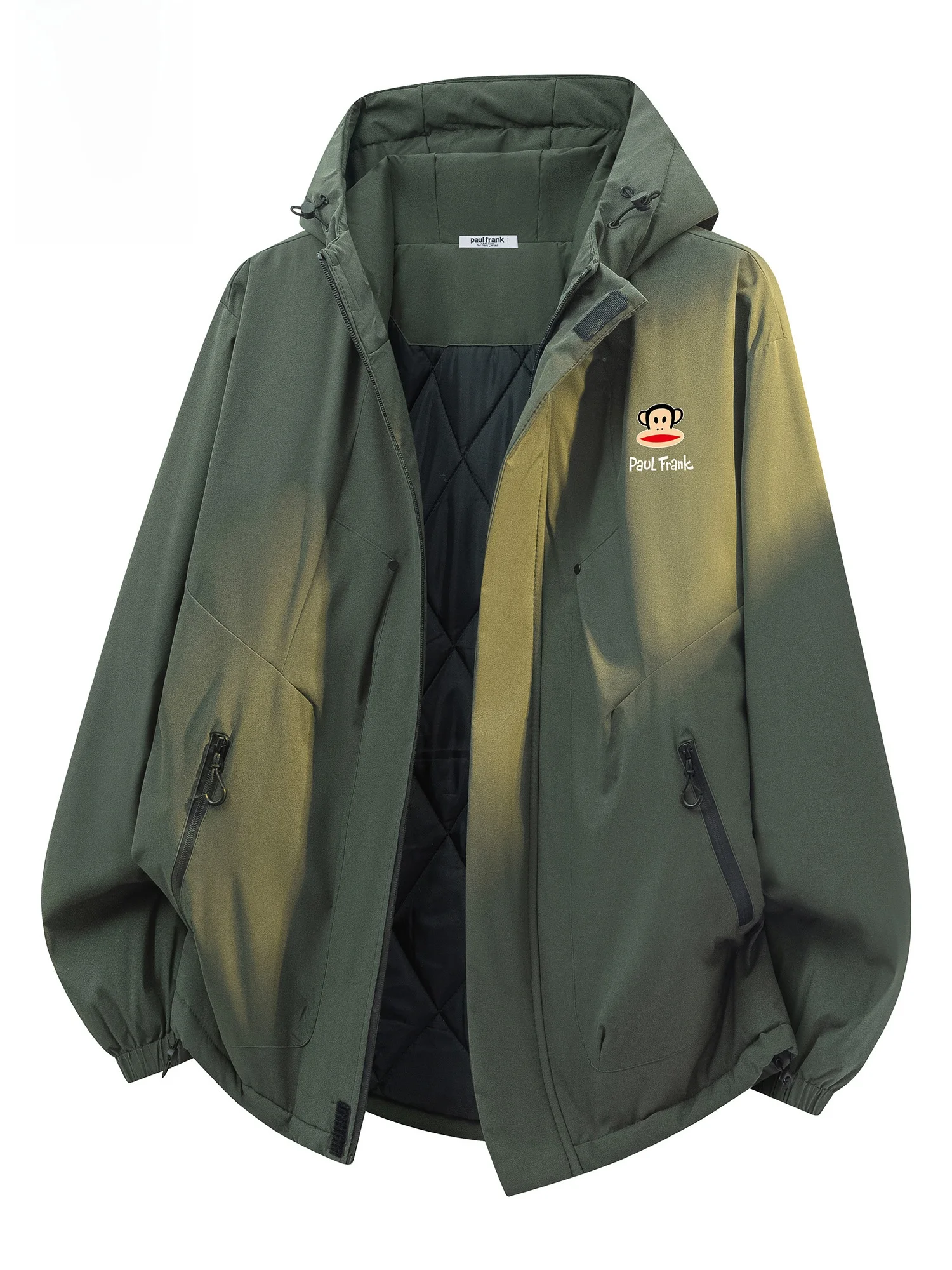 

Мужская зимняя повседневная куртка Paul Frank Monkey из теплого хлопка, свободного кроя, с капюшоном, в рабочем стиле, из утолщенного полиэфирного волокна, на молнии