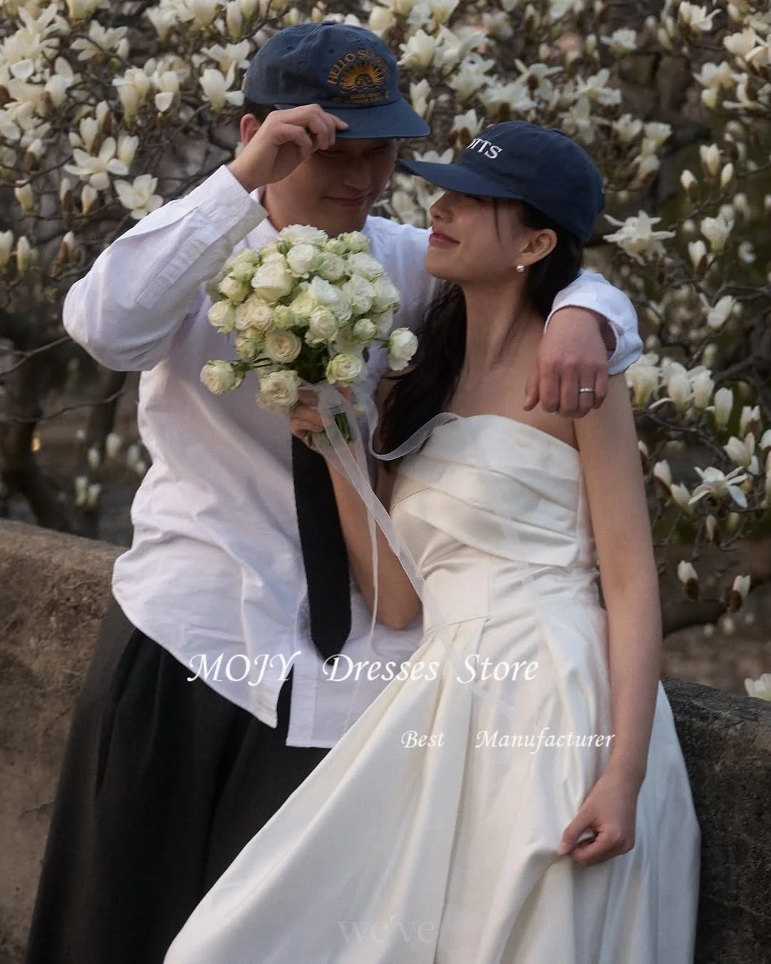 Mojy elegante drapeado cetim vestidos de casamento sem mangas vestido de noiva sem costas personalizado até o chão sem costas robe de casamento
