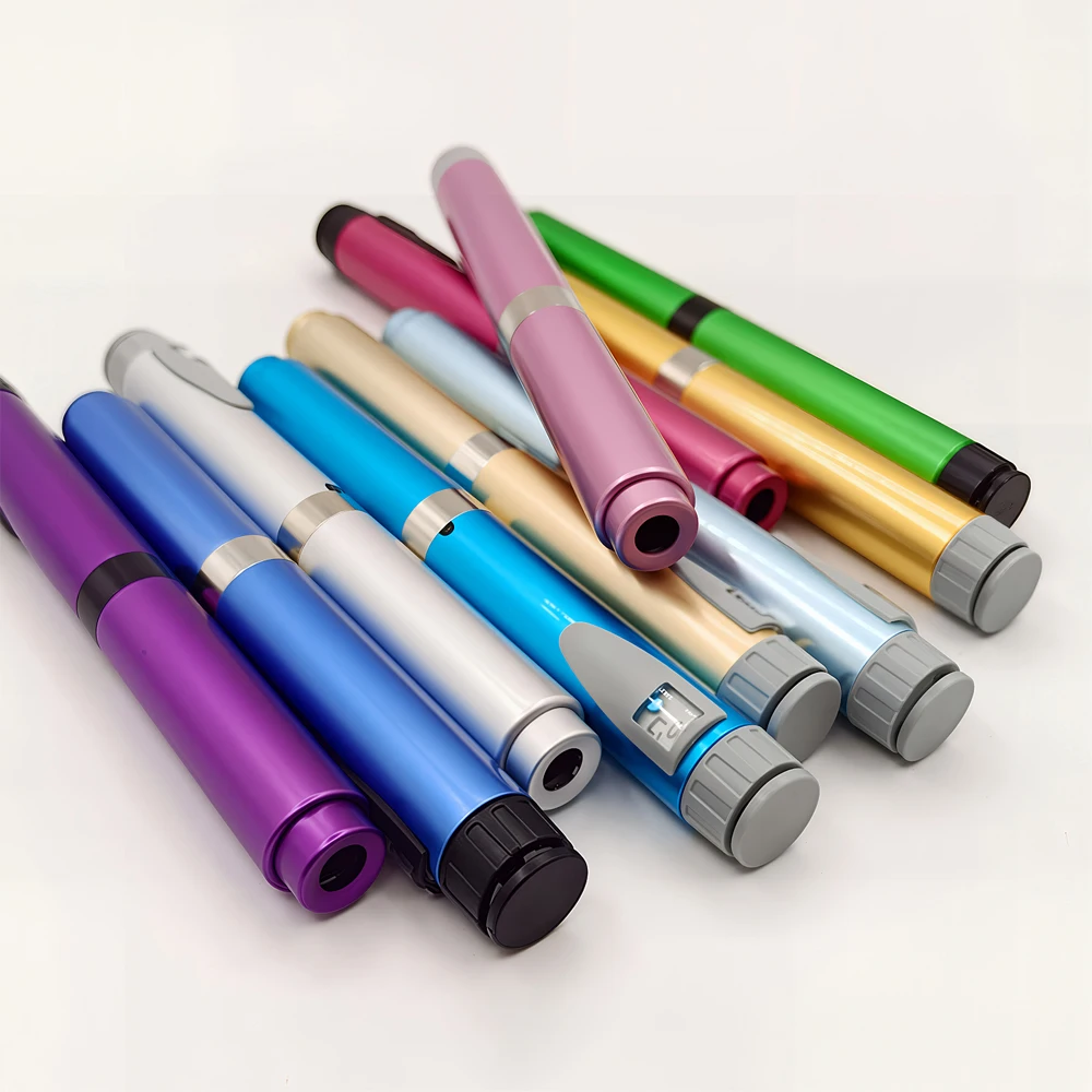 Reusable Peptide Insulin Injection Pen, 1-60 Units Precise Dose Control Injector Compatible with 3ml Cartridge Portable Home Use