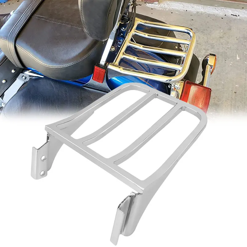 Chrome Motorcycle Luggage Rear Carrier Luggage Rack For Harley Sportster XL 04-17 Dyna 06-17 Softail 84-05 FLST FLSTC 06-17