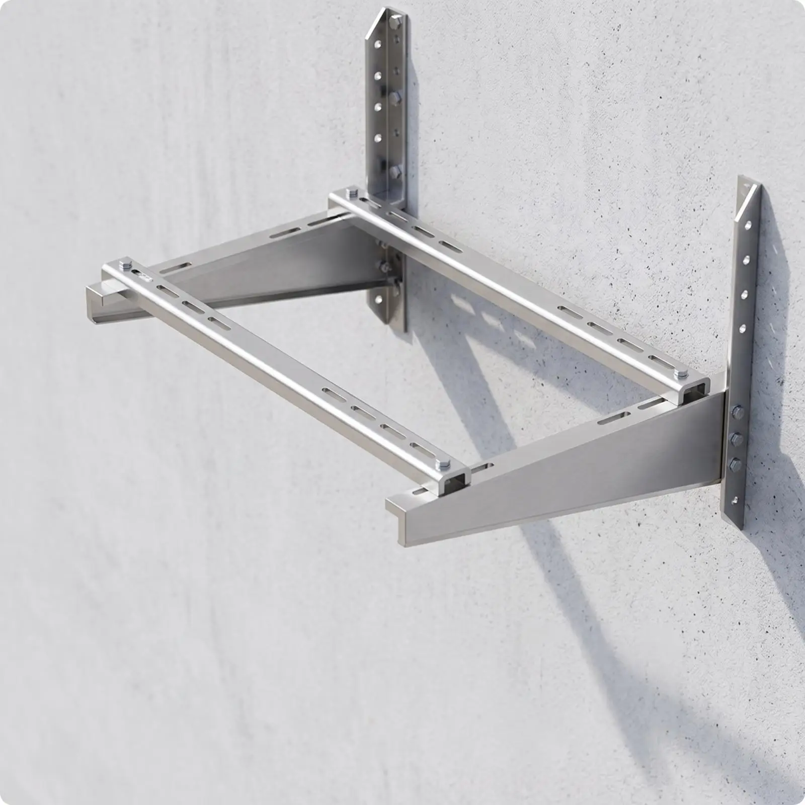 Air Conditioner Wall Bracket 1.8mm Thick 201 Stainless Steel Heavy Duty Condenser Holder for Space Saving AC Setup