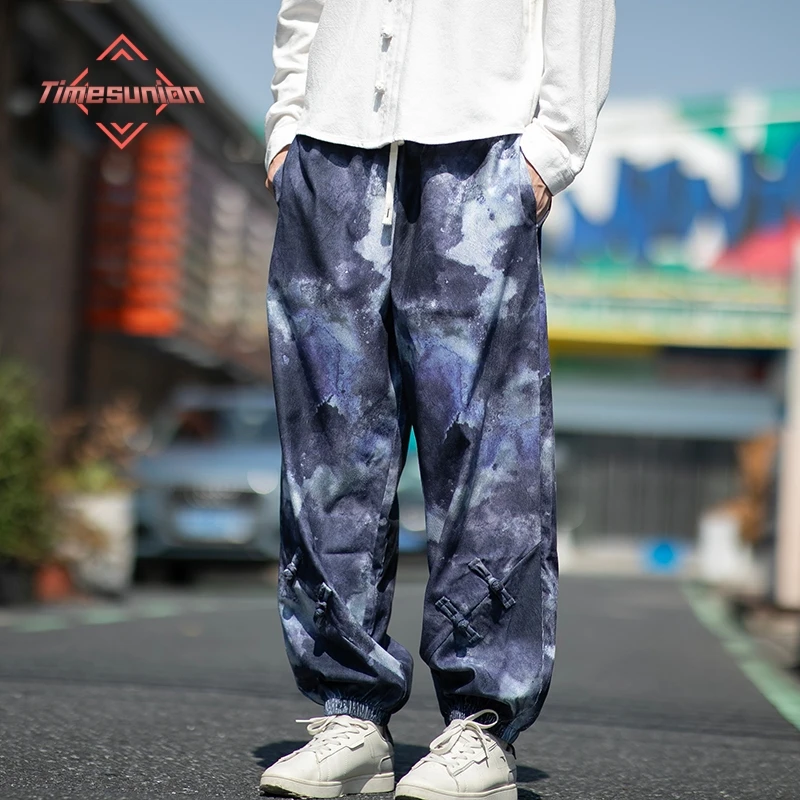 

Мужские вельветовые брюки в стиле ретро, дизайн на пуговицах, повседневные длинные брюки, осенне-зимняя мода, горячая распродажа в китайском стиле