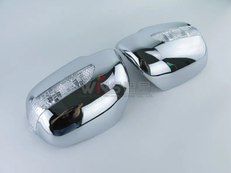 Chrome Door Mirror Cover with Led Lamp Light For Toyota Fortuner SW4 2005-2008, 2009-2011 Car Styling Accessories