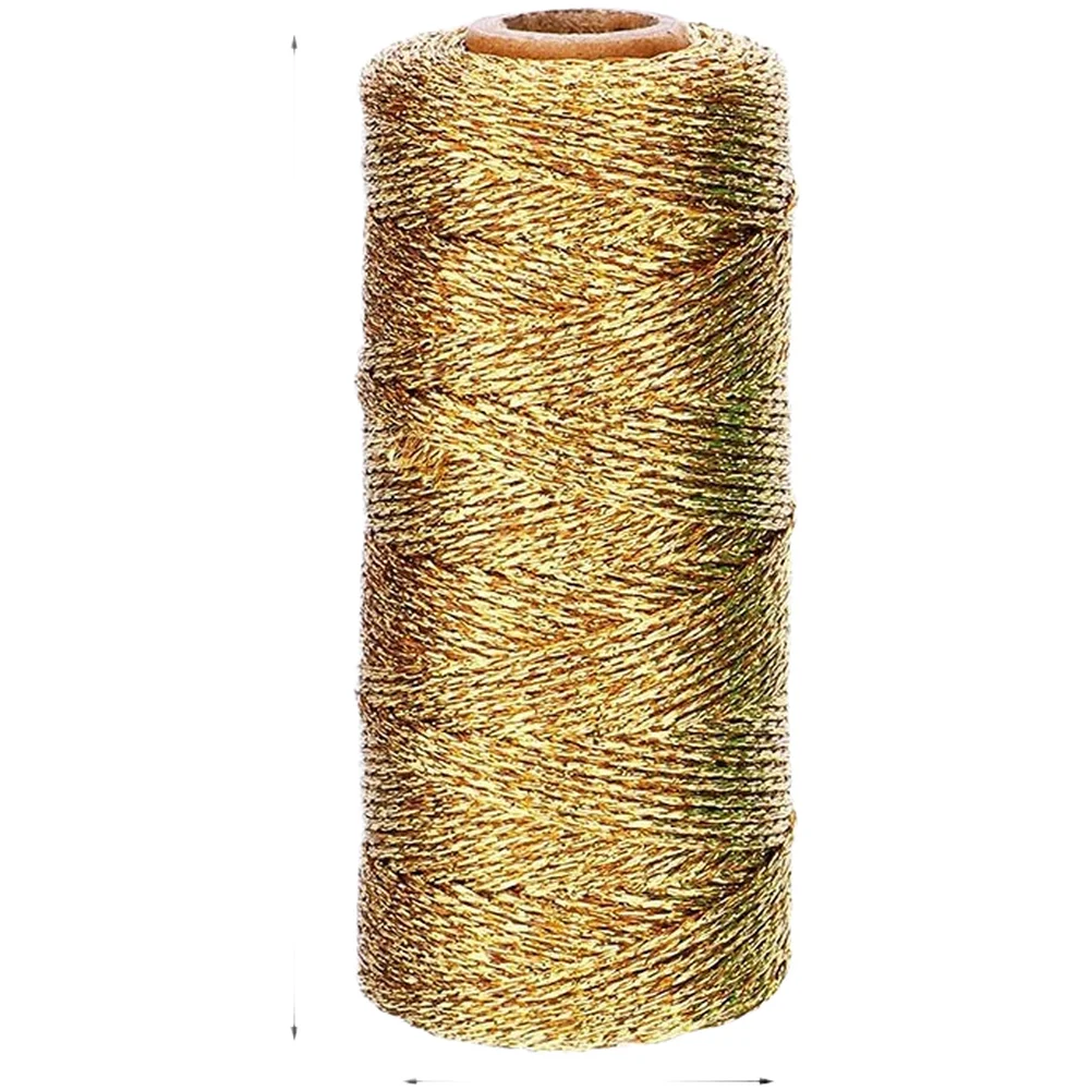 1mm Gold Silver Red Green Polyester Thread 100m for Present Packaging Tag Decoration and Handmade Accessory Making
