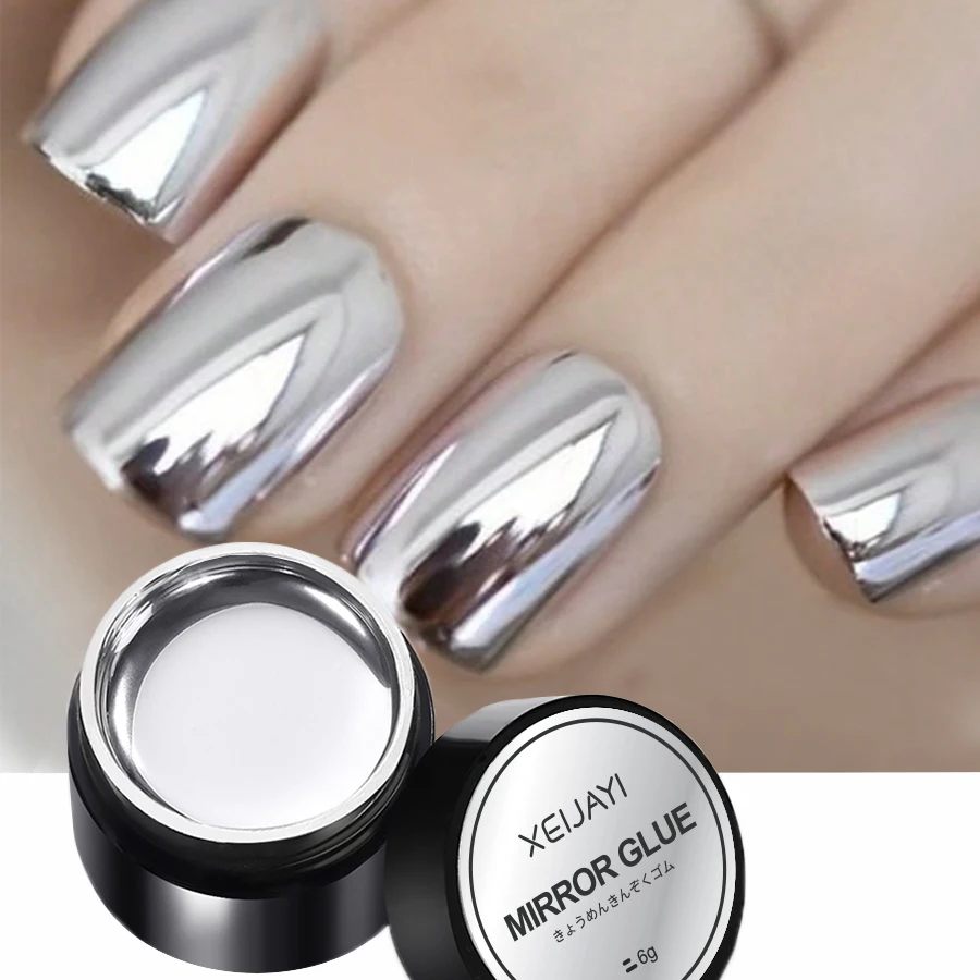 Mirror Metal Gel Nail Polish with Silver Rose Golden Painting Drawing - Easy to Apply and Long-Lasting