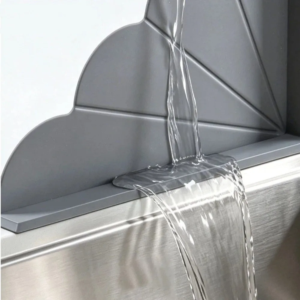 Silicone Bathtub Splash Guard Edge Protector Anti Splash Corner Water Barrier No-Drill Suction Cups Water Stop Panel Shower