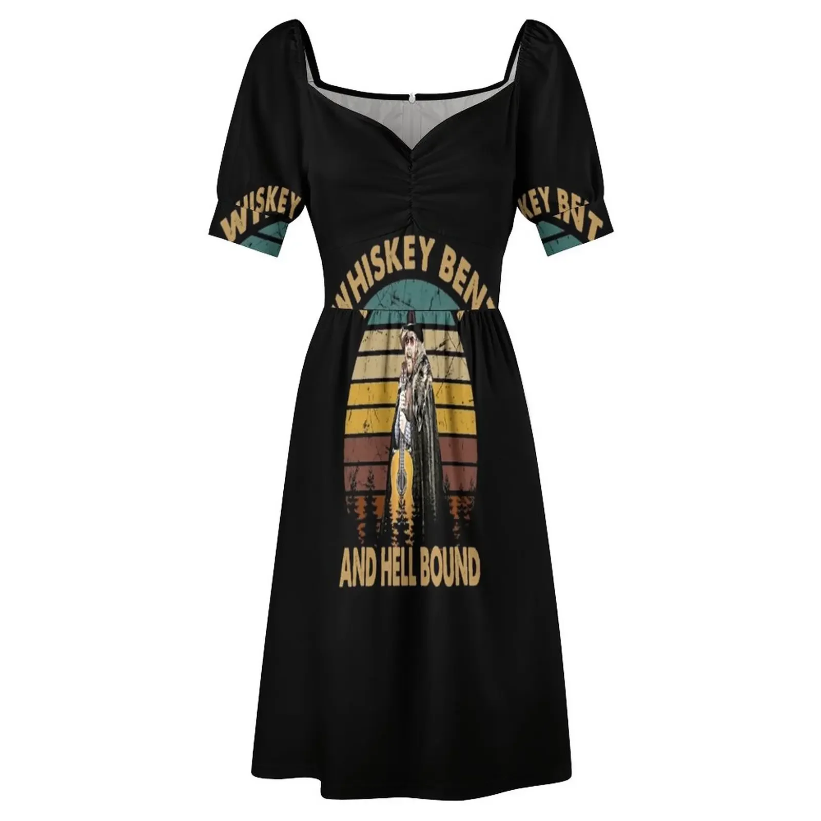 Hank Williams-Robe de Soirée de Luxe pour Femme, T-Shirt Vintage Whisky Bent - Hank Williams Jr - Hell Bound fibrfur s