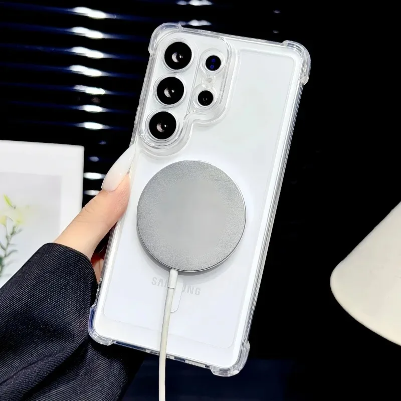 Magnetische Klarsichthülle für Samsung Galaxy S26 U S22 S24 S23 S21 S20 S25 Edge FE Note 20 Ultra 10 Plus für Magsafe Stoßfeste Abdeckung – Detail 4