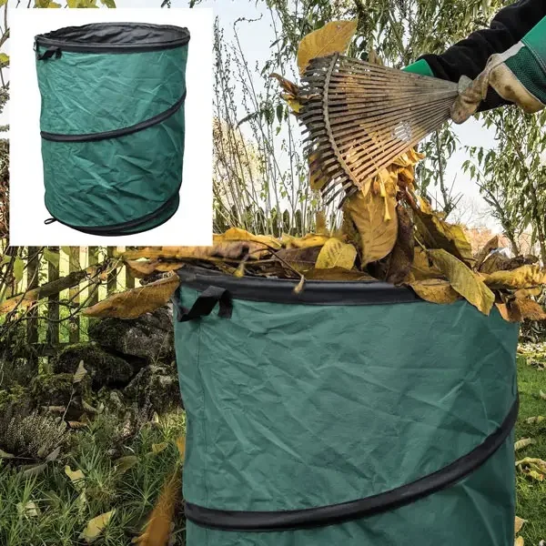 Garden Leaf Bag Round Outdoor Patio Collection Gardening Leaf Bag With Retractable