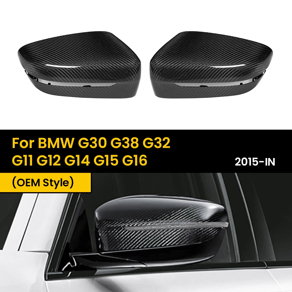 

Real Dry Carbon Fiber Car Door Side Wing Rearview Mirror Cover Caps Glossy For BMW G30 G38 G32 G11 G12 G14 G15 G16 2015-IN