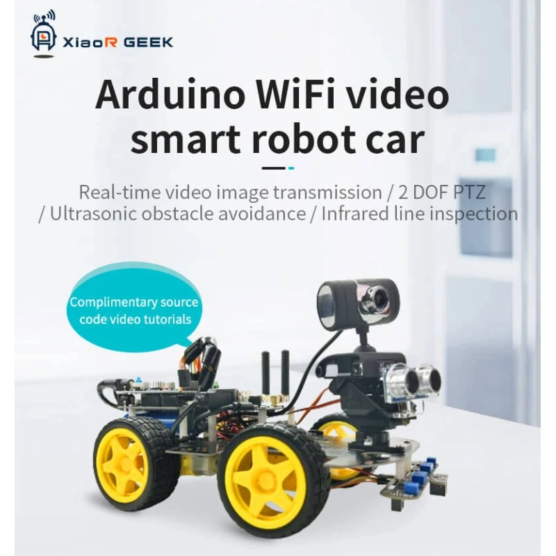 XROBOT WiFi Bluetooth Video Smart Robot Car Kit for 51 MCU UNO Raspberry Pi STM32 & Arduino Compatible - Educational RC Car KTI
