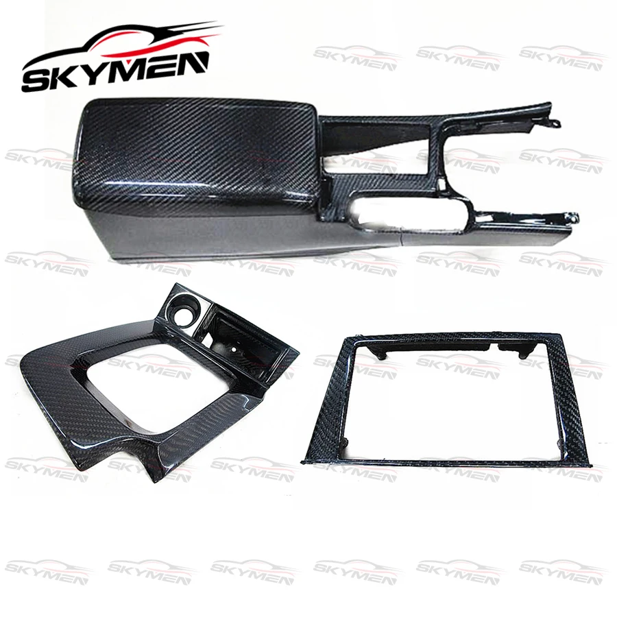 For Skyline R34 GTR GTT Carbon Fiber Interior Replacement Trim Armrest Box /Gear Surround (RHD) /Radio Control Tuning Body Kit