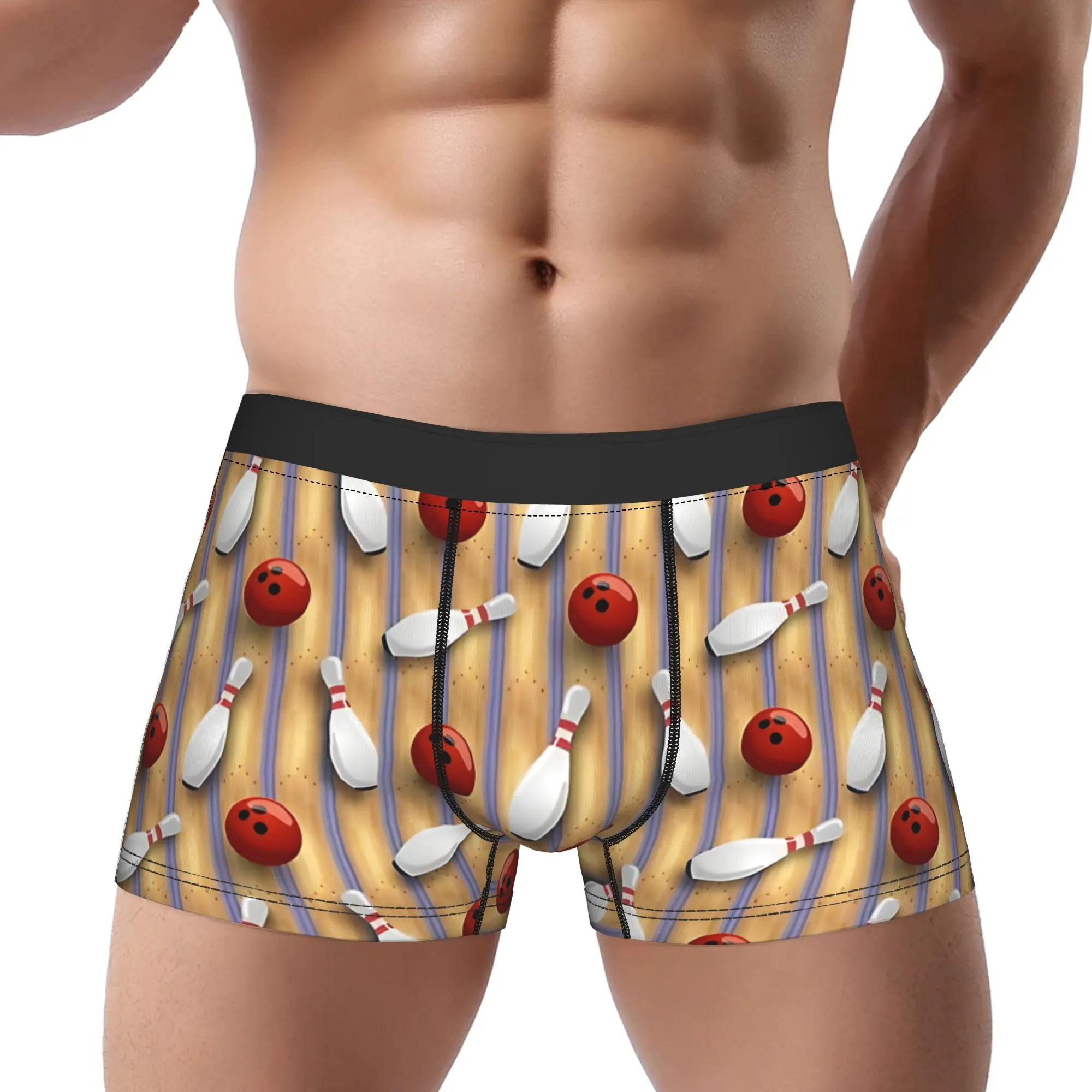 Bowling Alley Seamless Pattern Underpants Homme Panties Man Underwear ball Print Shorts Boxer Briefs