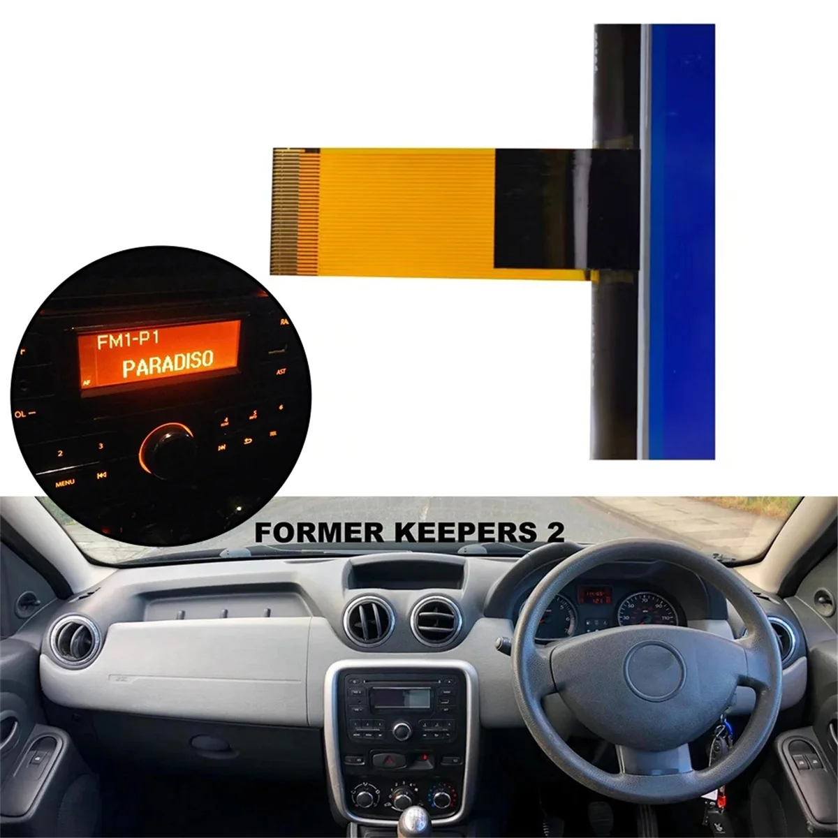 Wyświetlacz LCD do Renault Duster Captur Logan Symbol Pulse 3rd-Gen Radio Stereo Wewnętrzny zestaw wskaźników Dźwięk samochodowy