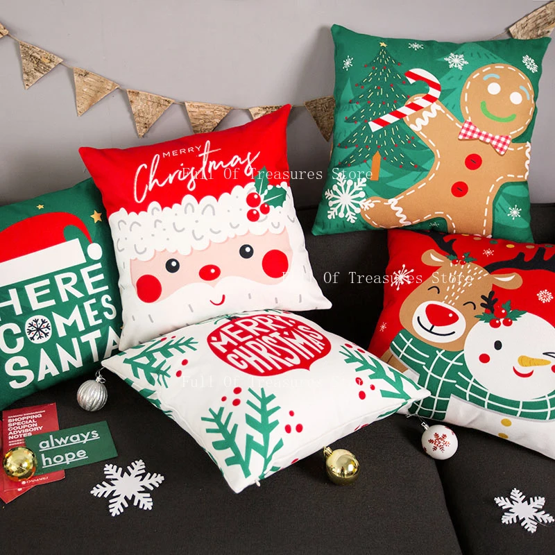 Christmas Throw Pillow Holiday Gift Nordic Ins Cartoon Sofa Throw Pillow Cushion Pillow