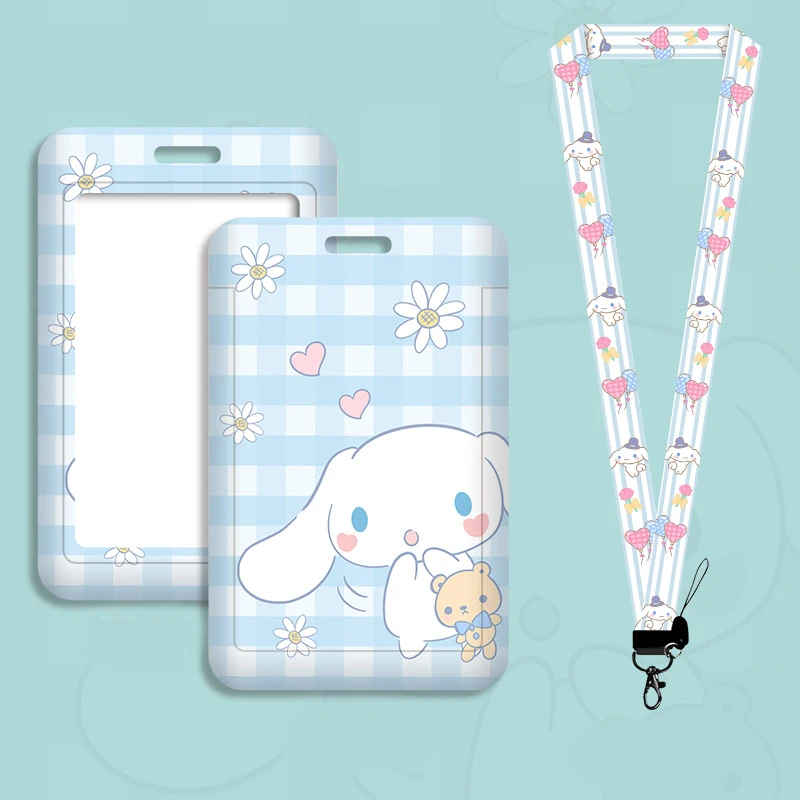 Cute Cinnamoroll ID Badge Card Holder Lanyard Kids Credit Card Case Neck Strap Door Card Holder Credentials Gift