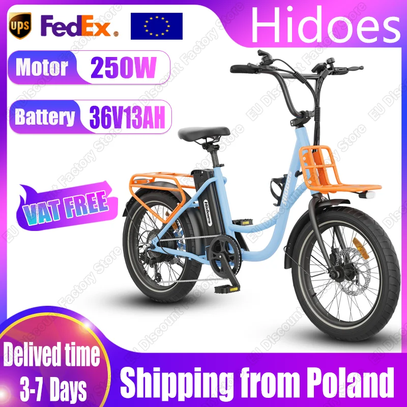 Bicicleta eléctrica para adultos, bici con Motor de 250W, batería de litio de 36V y 13Ah, velocidad máxima de 25 km/h, neumáticos todoterreno de 20 pulgadas