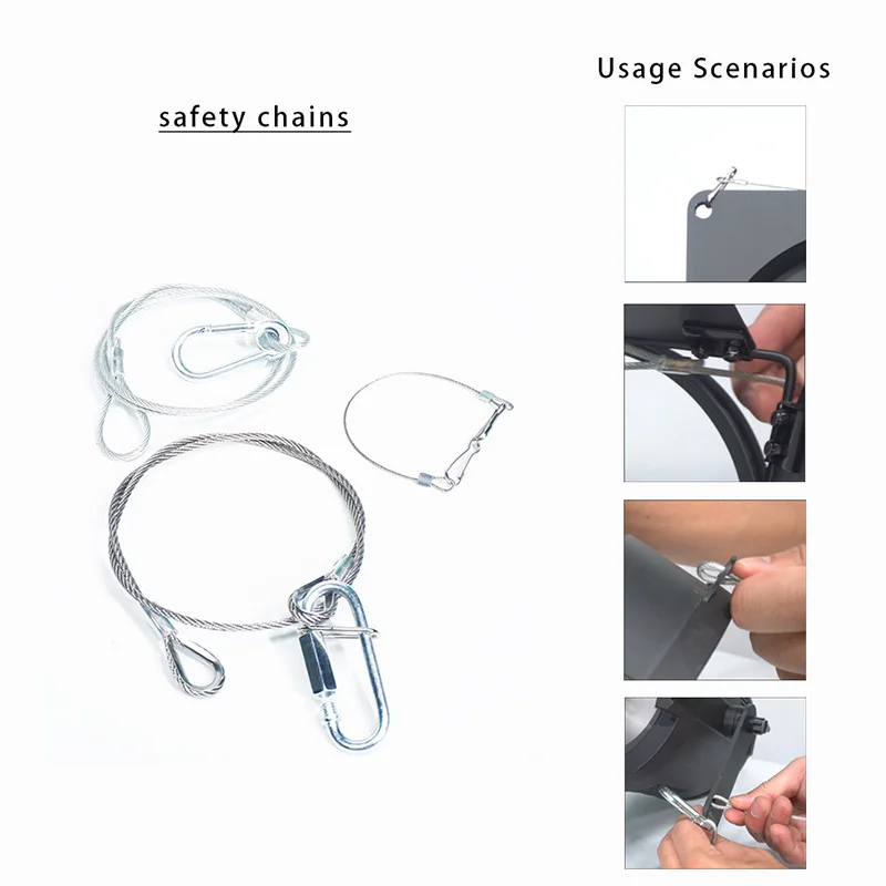 Stage Lighting Safety Rope Insurance Stainless Steel Wire Rope Rigging Handkerchief Light Beam Swing for Light Fall Prevention