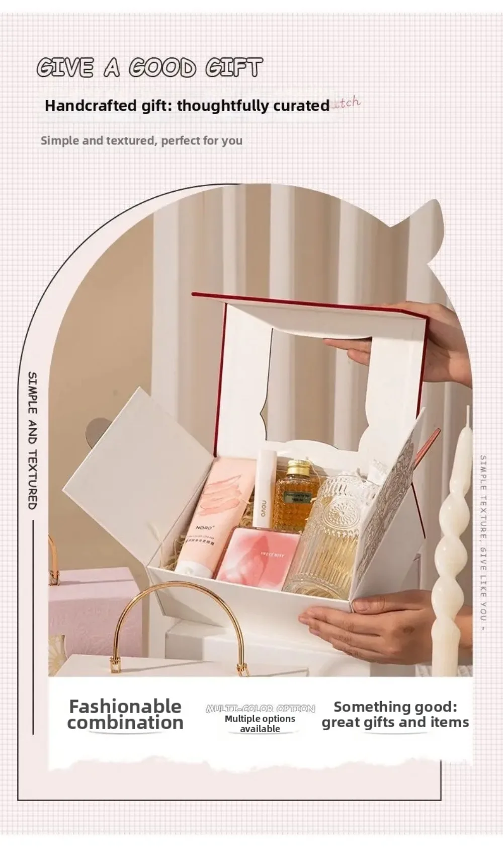 Europäische Barock-Wildleder-Geschenkbox, aufklappbare Handverpackungsboxen, doppelt öffnende Metallgriff-Süßigkeitenboxen – Detail 6