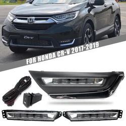 Front Bumper Fog Lamp Upgrade FOR Honda Crv 2017 2018 2019 Version Additional Foglight Set Switch + Wiring