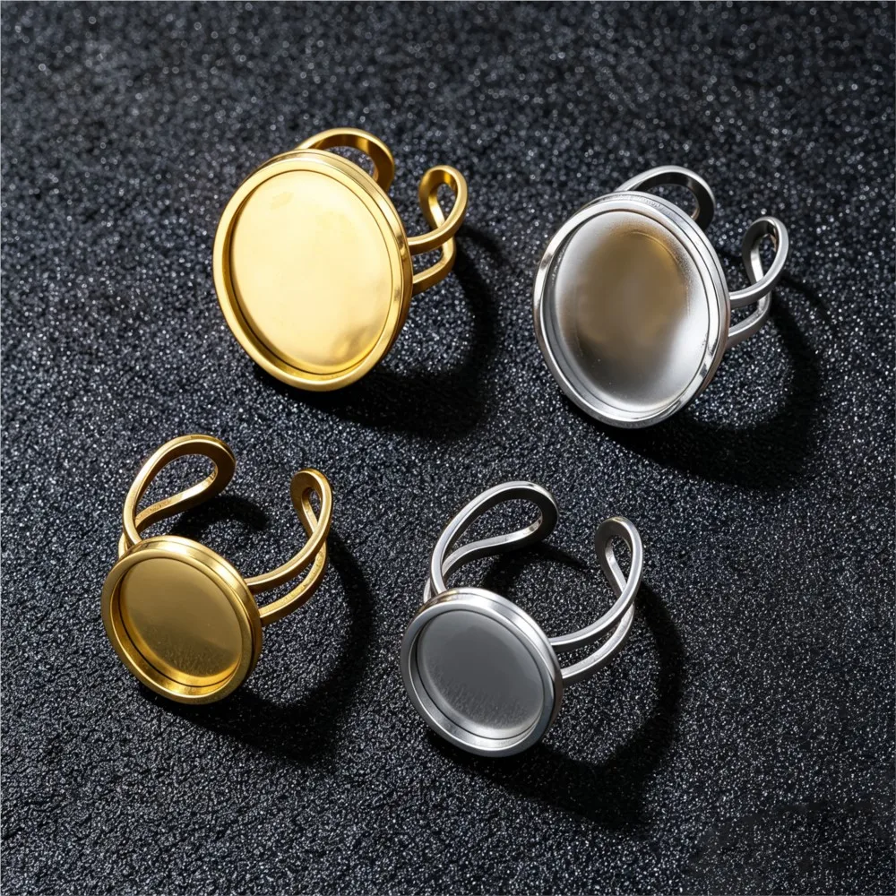 2個入り ステンレス製 スクエア型 フラットブランクベース - Ring Set Adjustable のレビューと価格