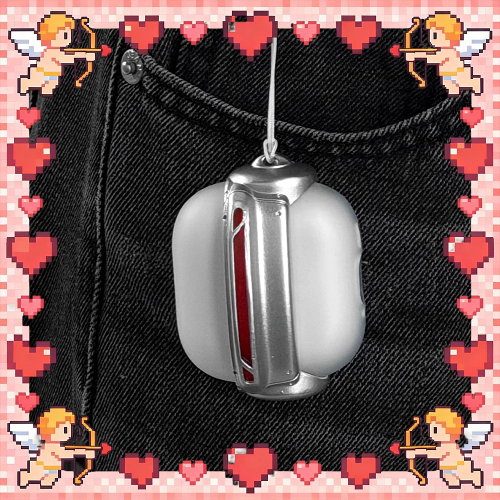 xksuレーザーアイジオメトリックイヤホンケース-airpods-4用-pvcライトガイドイヤホン保護ケース-pcアクセサリーギフト