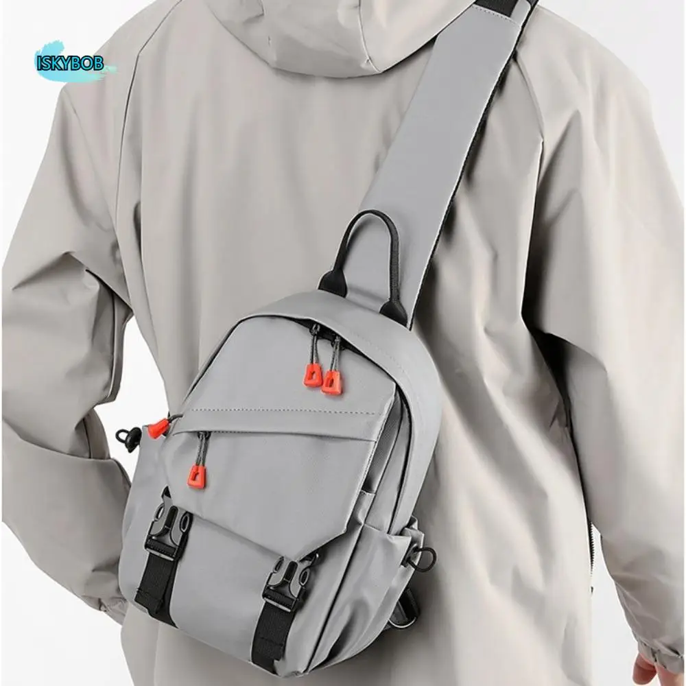 

Nylon Men's Chest Bag Breathable Adjustable Strap Outdoor Shoulder Bag Large Capacity Multi Functional Sports Walking Bag Daily