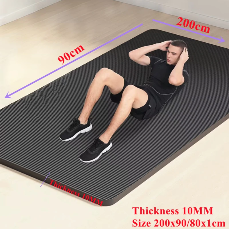 200cm×90cm×1cm Sound Damping Gym Mat Yoga Pilates and Fitness Mat - Thick Gym Mat Exercise and Sports Insulation and Vibration