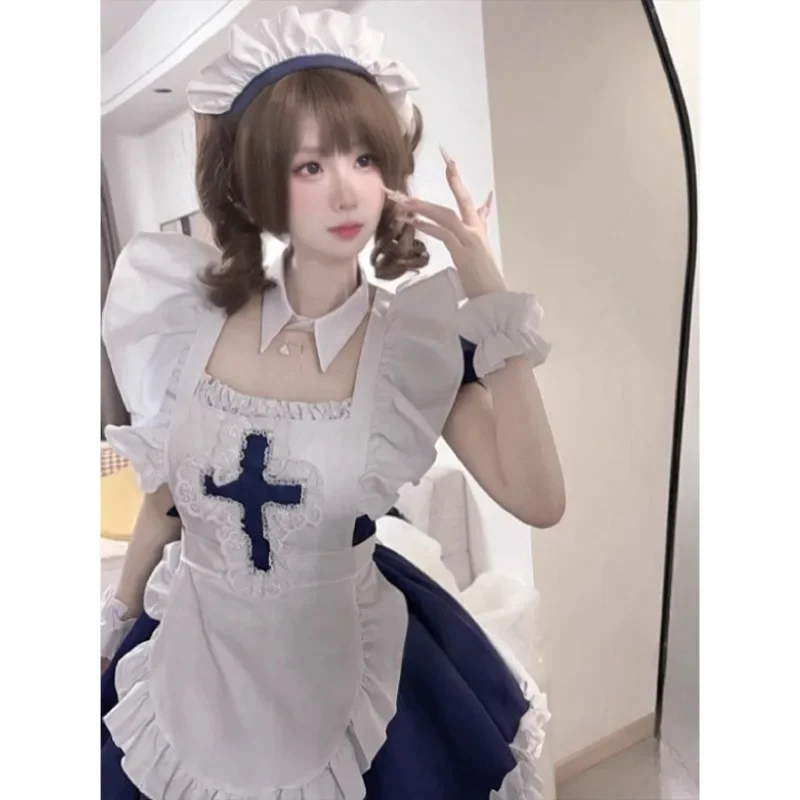 Dolce Lolita Gonna Copricapo Donna Halloween Cross Plus Size 2025 Nuovo stile giapponese Kawaii Manica corta Abito da cameriera Cosplay Carino