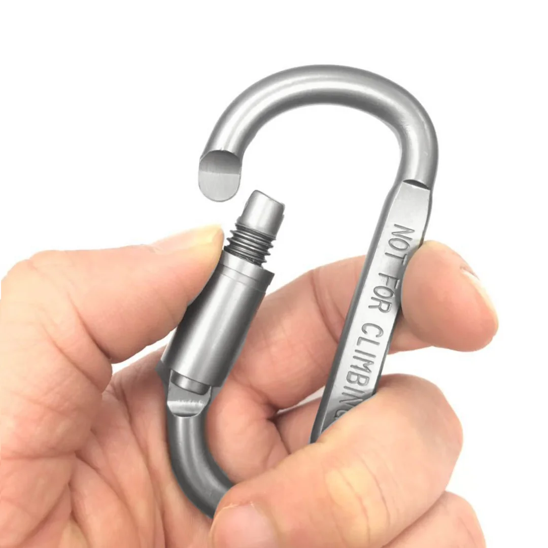D-ring gantungan kunci besar, gantungan kunci pegas logam pekerjaan berat untuk perjalanan memancing