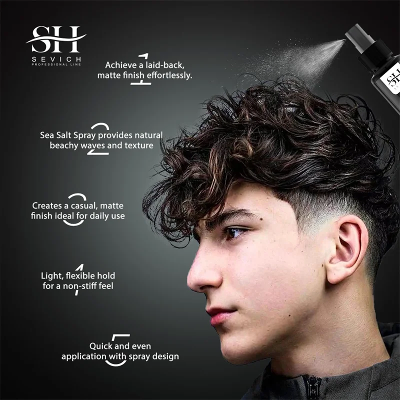 SEVICH Natural Sea Salt Spray For Men 100ml Long Lasting Hold Hair Styling Spray Sea Salt Hair Mist Spray Hair Volume Powder Gif