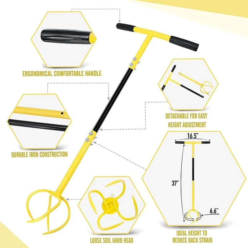 

Twist Tiller Garden Hand Tiller Garden Claw Garden Claw Tool Manual Twist Tiller Cultivator Tiller for Gardening Bed Plant Box