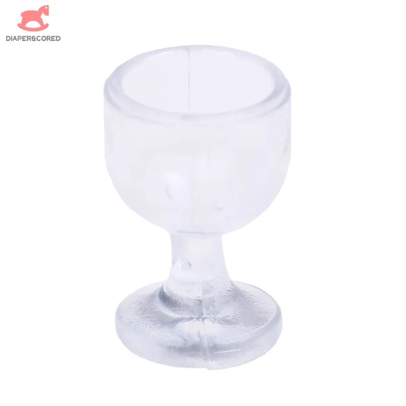 4PCS 1/12 Mini Resin Transparent Wine Cup Simulation Furniture Model Toys For Decor Dollhouse Miniature Accessories