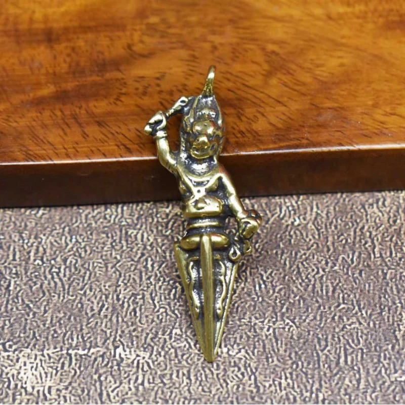 Brass Vajra Pestle Keychain Pendant Single Pestle Pendant Stall Small Copperware Source Immediate Win Tibetan Style