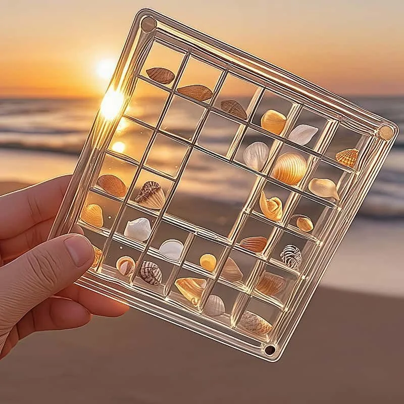 33/36 Grids Acrylic Storage Box for Shell Specimens Conch Micro Shells Highly Transparent with Strong Magnetic Closure
