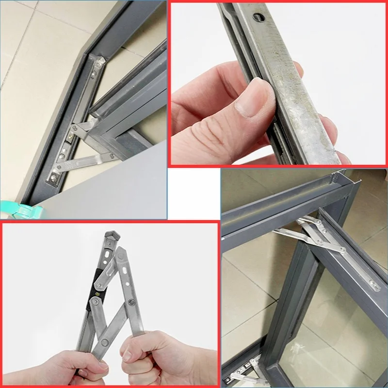 10/16 Inch Window Wind Stopper Telescopic Hinge Casement Support Sliding Strut Bracket Windproof Hardware Wind Brace Accessories