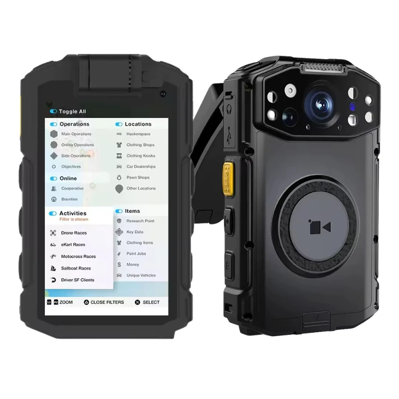 GPS IP68 Waterproof Shockproof Body Camera 4G 2K Full HD Night Vision 256 GB Max Memory CMOS Outdoor Card SD Card Cloud