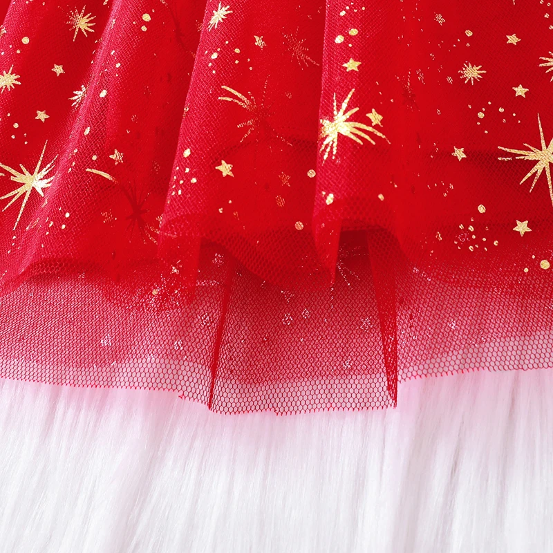 Baby Girls Dress Red Deer Sequins Long Sleeve O-neck Letter Ruffle High Waist Fall Christmas Dress+ Headband  Tutu Party Dresses